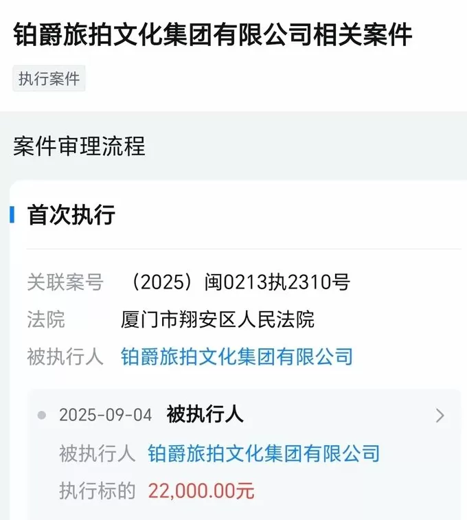铂爵旅拍成为被执行人,被冻结股权数额已超6700万元-第1张图片- 铂爵旅拍成为被执行人,被冻结股权数额已超6700万元-第1张图片-