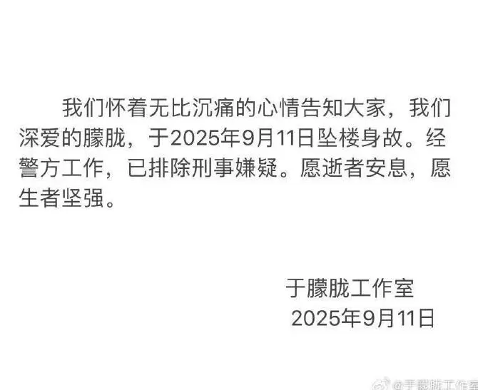 北京警方通报于朦胧坠楼身亡事件相关谣言-第3张图片-