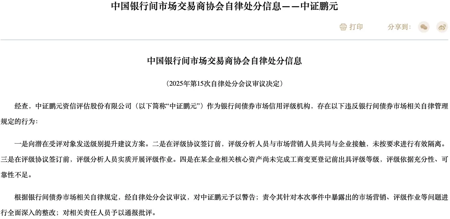 多家评级机构遭监管部门警示或警告，未遵循一致性原则等成违规“重灾区”-第6张图片-