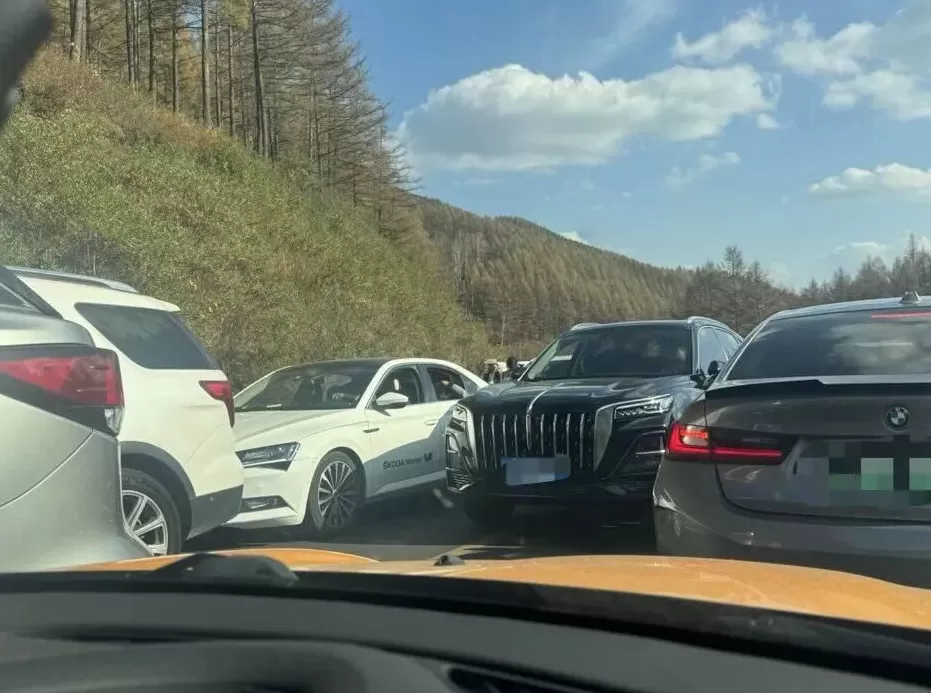 国庆节，逆行者堵死了通往景区的路-第3张图片-