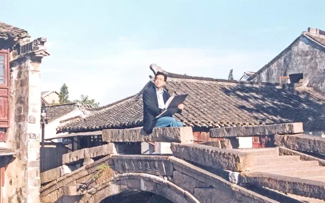 陈逸飞笔下，桥为骨水成韵的江南-第3张图片-