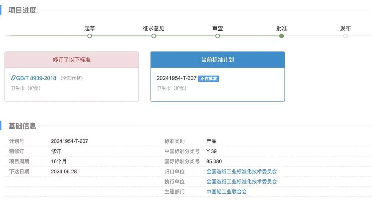 官方披露：卫生巾新国标已通过审查，正在批准-第1张图片-