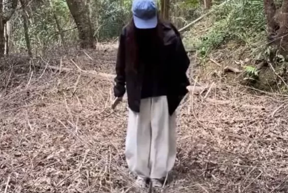 女子山中玩“野生蹦床”，事后得知是蛇窝？专业人士回应-第1张图片-