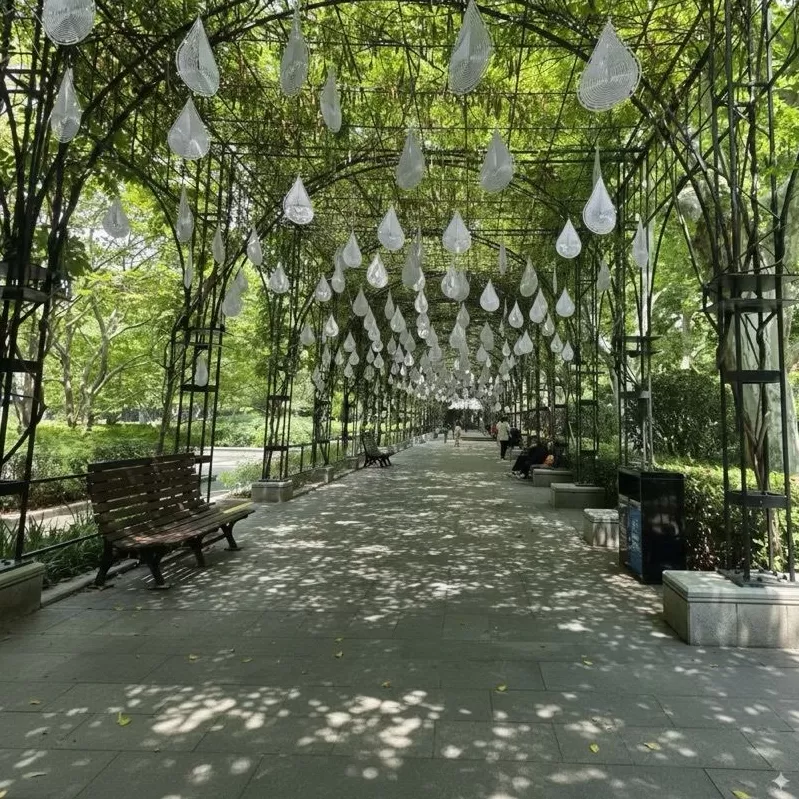 复兴公园“雨滴长廊”有后续:公园落叶已铺在上海交大这栋楼-第1张图片- 复兴公园“雨滴长廊”有后续:公园落叶已铺在上海交大这栋楼-第1张图片-