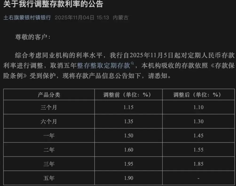 首次,有银行取消五年期定期存款产品,还下调了其他期限的利率,什么情况?-第1张图片- 首次,有银行取消五年期定期存款产品,还下调了其他期限的利率,什么情况?-第1张图片-
