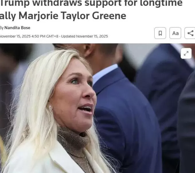 重大决裂,特朗普最新宣布撤回对共和党籍众议员泰勒·格林的支持-第1张图片- 重大决裂,特朗普最新宣布撤回对共和党籍众议员泰勒·格林的支持-第1张图片-