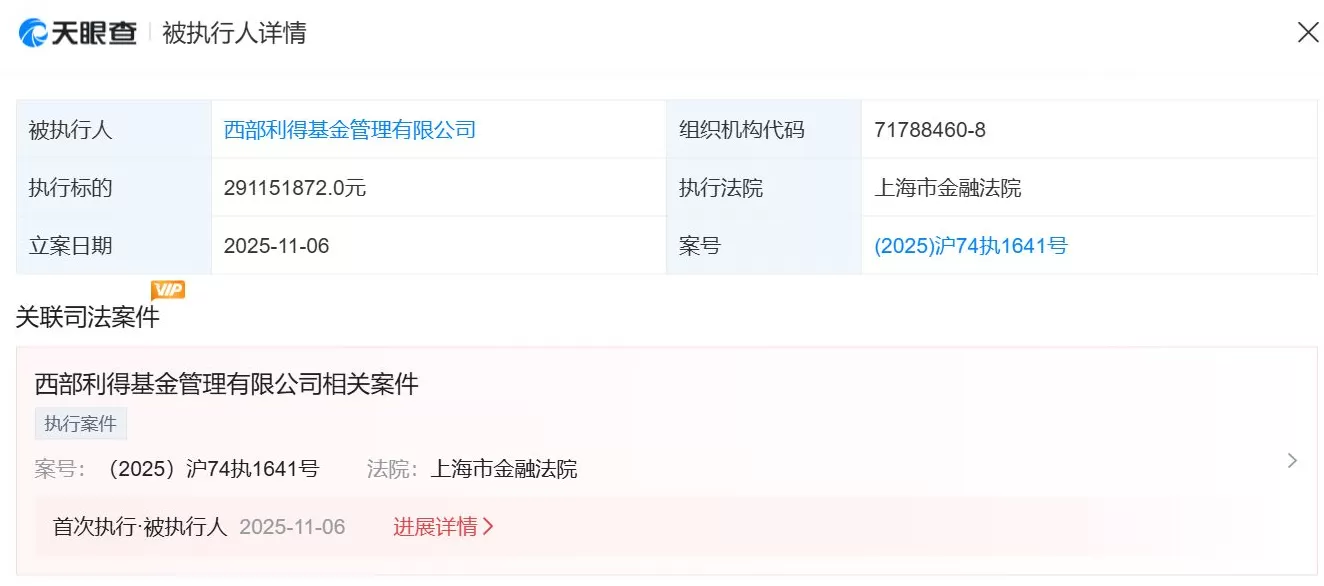 旗下专户再“踩雷”,西部利得基金被执行2.91亿元,发生了什么?-第1张图片- 旗下专户再“踩雷”,西部利得基金被执行2.91亿元,发生了什么?-第1张图片-